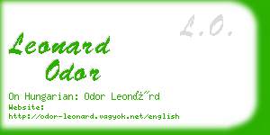 leonard odor business card